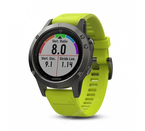 Часы с GPS Garmin Fenix 5 с желтым ремешком