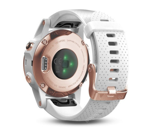 Часы с GPS Garmin Fenix 5S Sapphire розовое золото с белым браслетом