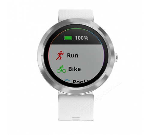 GPS-часы Garmin Vivoactive 3 серебристые с белым ремешком