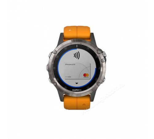 GPS-часы Garmin Fenix 5 PLUS Sapphire титановые с оранжевым ремешком