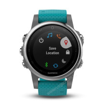 Часы с GPS Garmin Fenix 5S серебристые с бирюзовым ремешком