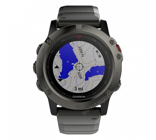 Навигатор-часы Garmin Fenix 5X Sapphire с GPS, серые с металлическим браслетом