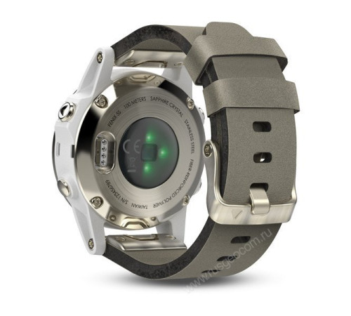Часы с GPS Garmin Fenix 5S Sapphire золотистые с замшевым ремешком