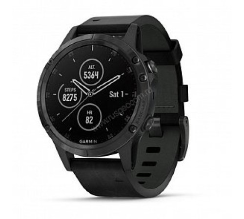 Смарт-часы Garmin Fenix 5 Plus Sapphire Black with Black Leather