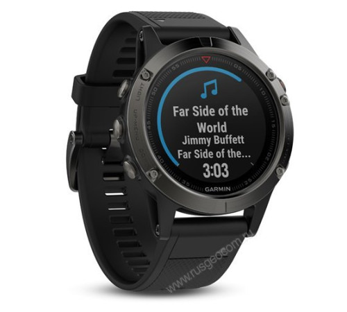 Часы с GPS Garmin Fenix 5 Sapphire с черным ремешком и HRM