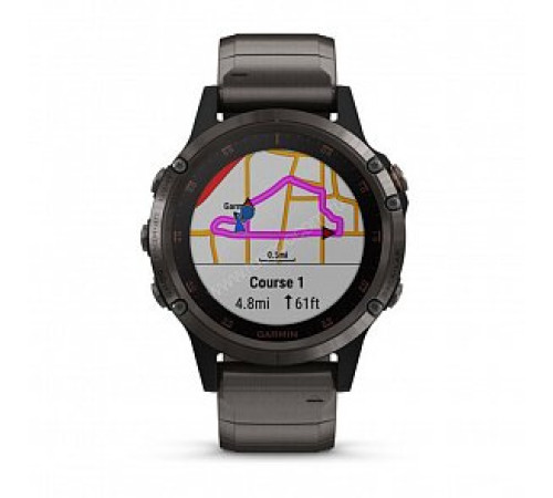 Смарт-часы Garmin Fenix 5x Plus,Sapphier DLC Titanium with Titanium Band