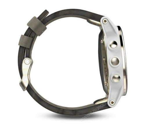 Часы с GPS Garmin Fenix 5S Sapphire золотистые с замшевым ремешком