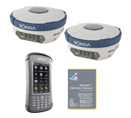 Комплект из двух геодезических спутниковых приемников GRX2 DUHFII/GSM и контроллера Archer2