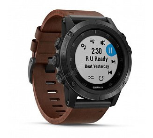 Смарт-часы Garmin Fenix 5x Plus,Sapph Slate Gray with Brown Leather Band