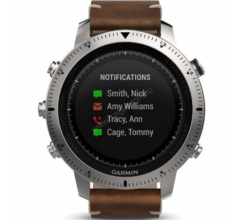 Мультиспортивные часы Garmin Fenix Chronos с кожаным браслетом