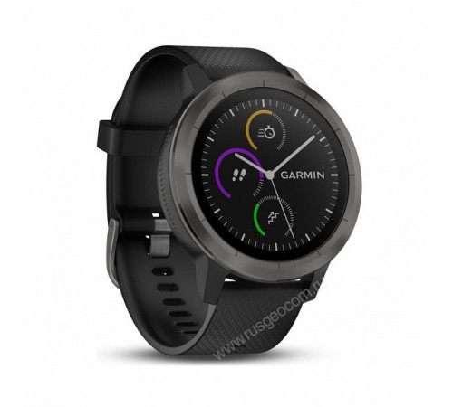 Смарт-часы Garmin Vivoactive 3 с функцией GARMIN PAY, черные с черным ремешком