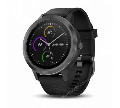 Смарт-часы Garmin Vivoactive 3 с функцией GARMIN PAY, черные с черным ремешком