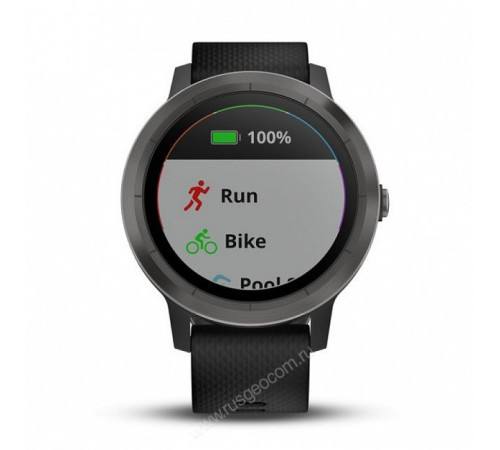 Смарт-часы Garmin Vivoactive 3 с функцией GARMIN PAY, черные с черным ремешком