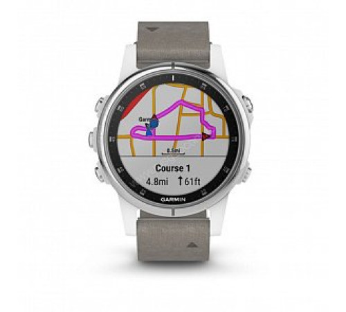 Смарт-часы Garmin Fenix 5S Plus Sapphire White with Suede Band