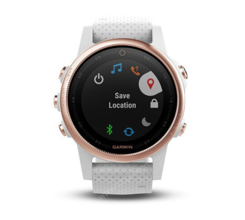 Часы с GPS Garmin Fenix 5S Sapphire розовое золото с белым браслетом