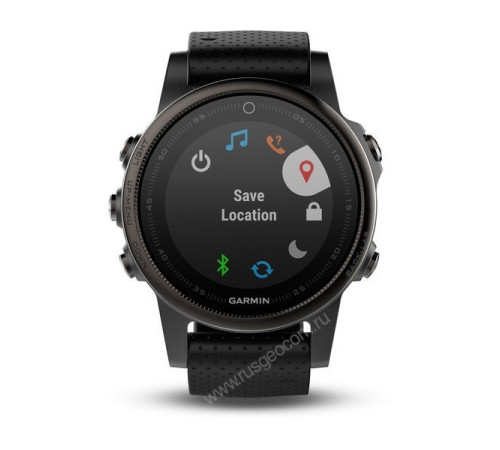 Часы с GPS Garmin Fenix 5S Sapphire черные с черным ремешком