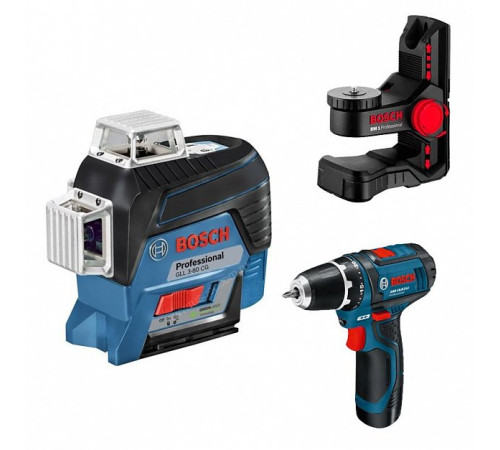Лазерный уровень Bosch GLL 3-80 CG+BM 1+GSR12V (0.615.994.0L3)