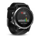 Часы с GPS Garmin Fenix 5S серебристые с черным ремешком