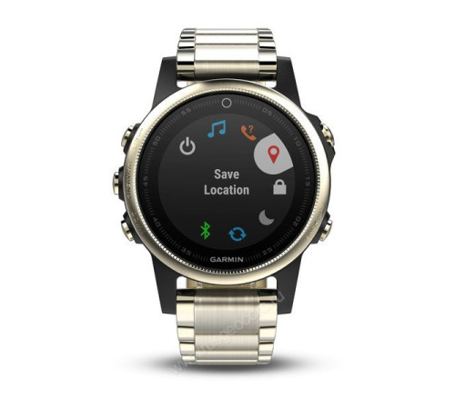Часы с GPS Garmin Fenix 5S Sapphire золотистые с металлическим браслетом