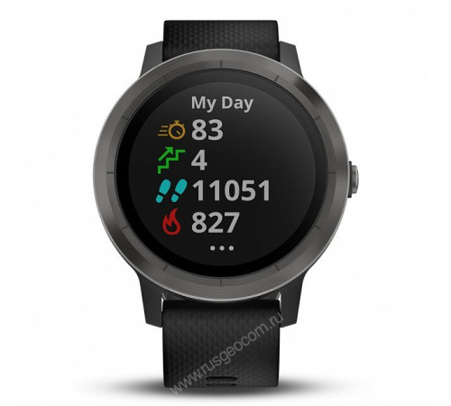Смарт-часы Garmin Vivoactive 3 с функцией GARMIN PAY, черные с черным ремешком