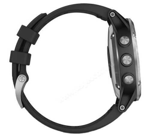 GPS-часы Garmin Fenix 5 PLUS Glass серебристые с черным ремешком