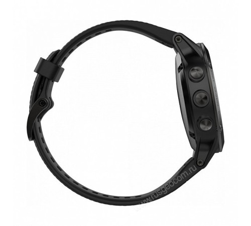 Часы с GPS Garmin Fenix 5 серые с черным ремешком