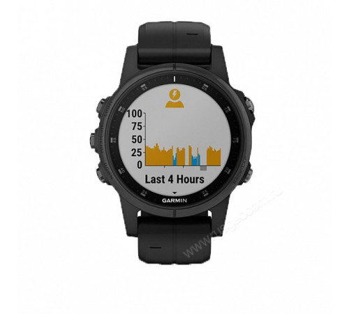GPS-часы Garmin Fenix 5S PLUS Sapphire черные с черным ремешком